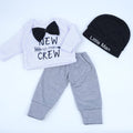 17-20 inch reborn baby doll Black and white 3-piece baby suit