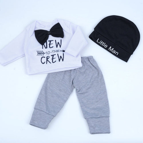 17-20 inch reborn baby doll Black and white 3-piece baby suit