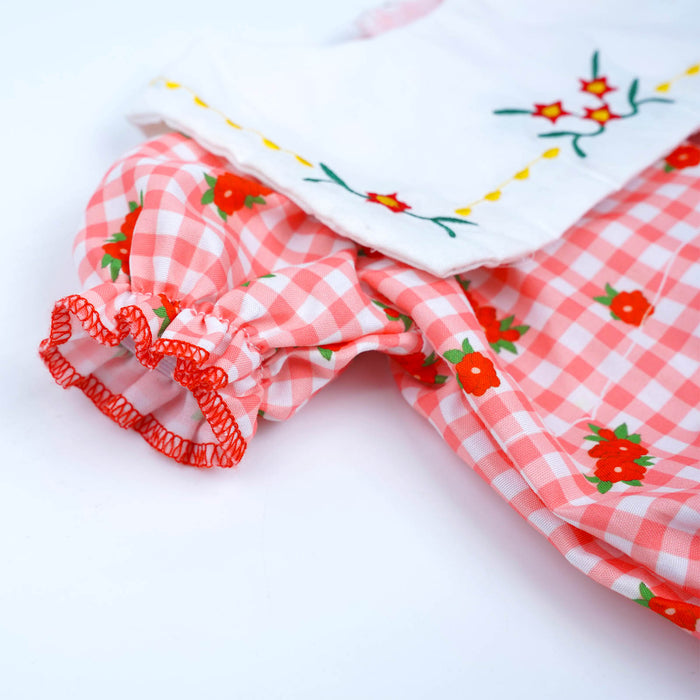 17-20 inch reborn baby dolls pink plaid floral jumpsuit two-piece set