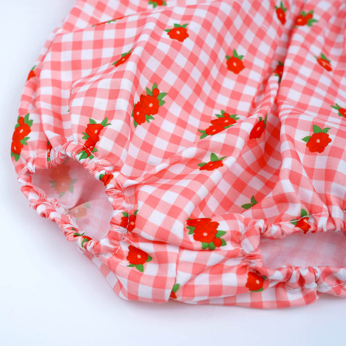17-20 inch reborn baby dolls pink plaid floral jumpsuit two-piece set