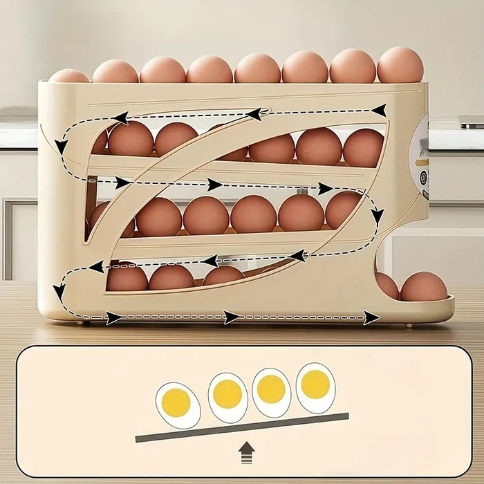 3-Tier Rolling Egg Storage Container – 24 Eggs - PrimeNest