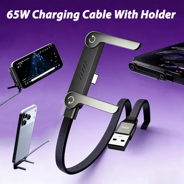 65W USB-C Fast Charging Cable with Phone Holder - PrimeNest
