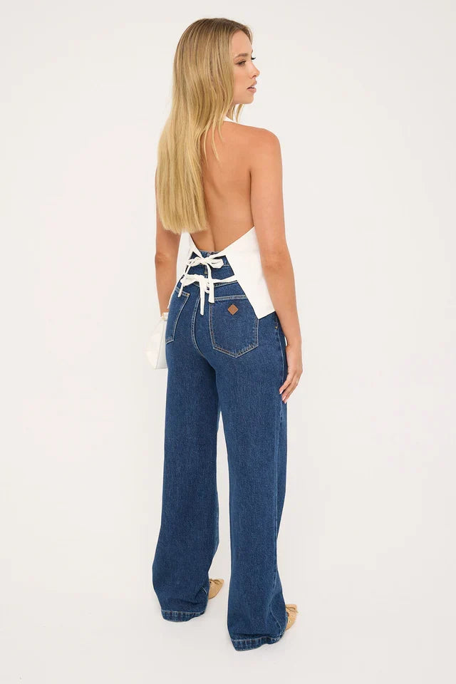 94 High Wide Tara Mid Blue Denim Jean