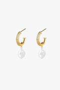 Aada Pearl Gold Hoop Earrings ACC Jewellery Silver Linings