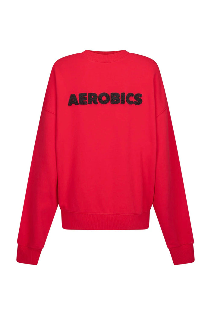 red sweatshirt