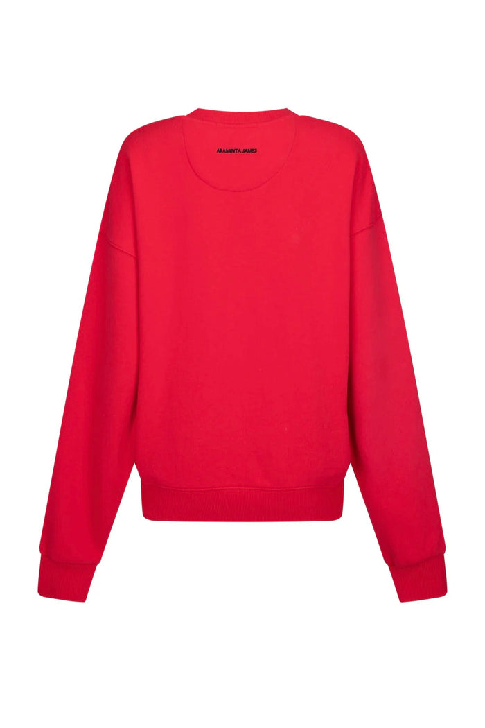 red sweatshirt