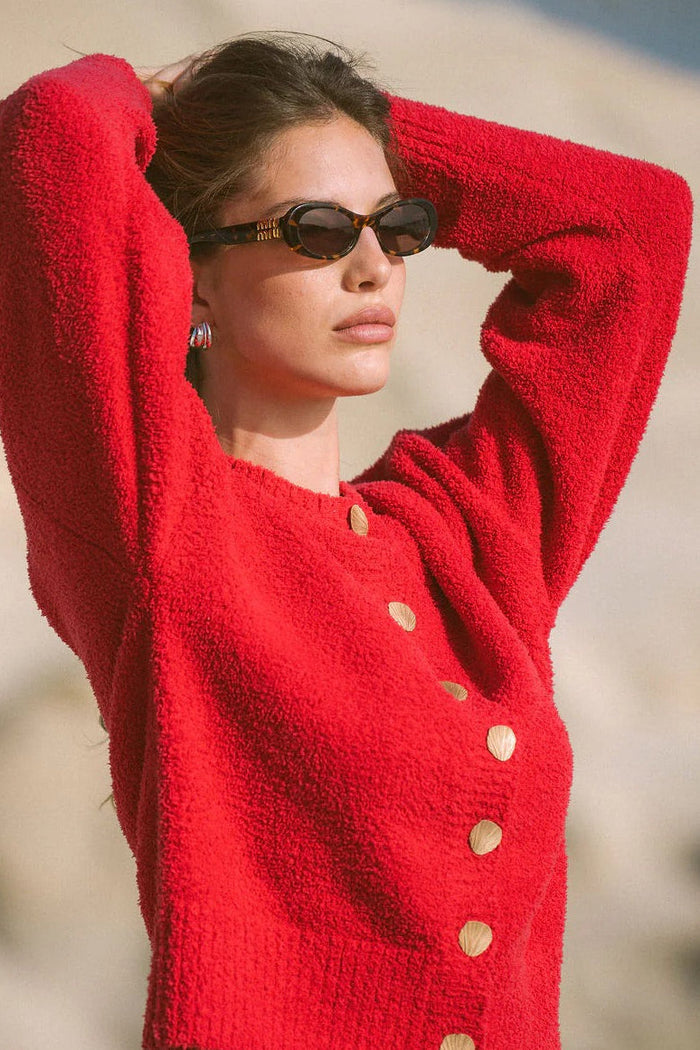 Aimes Shell Deep Coral Cardigan