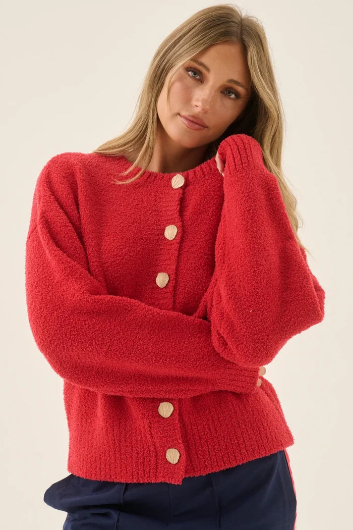 Aimes Shell Deep Coral Cardigan