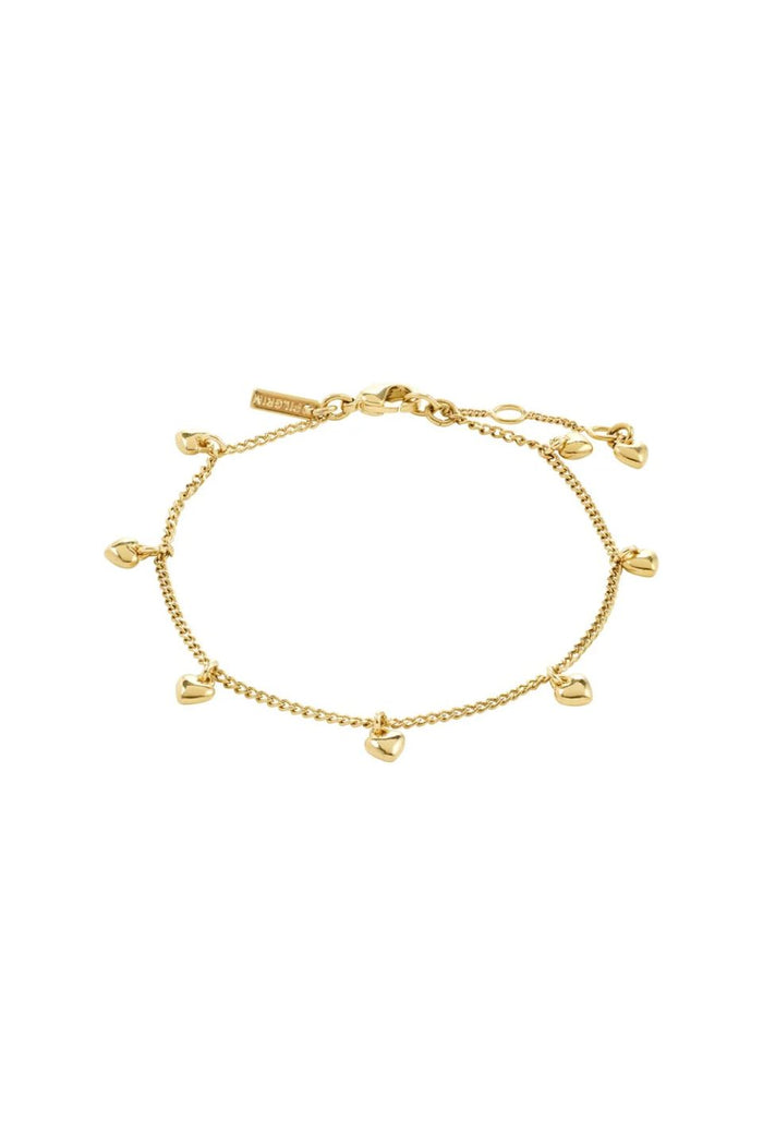 Alaia Heart Charm Gold Recycled Bracelet