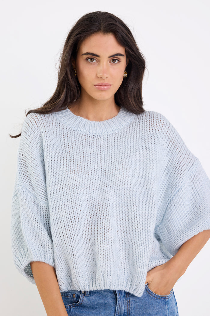 Alora Ice Wool Blend SS Knit Top