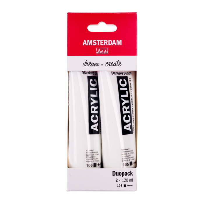 Amsterdam Acrylic Paint Titanium White Duo Pack