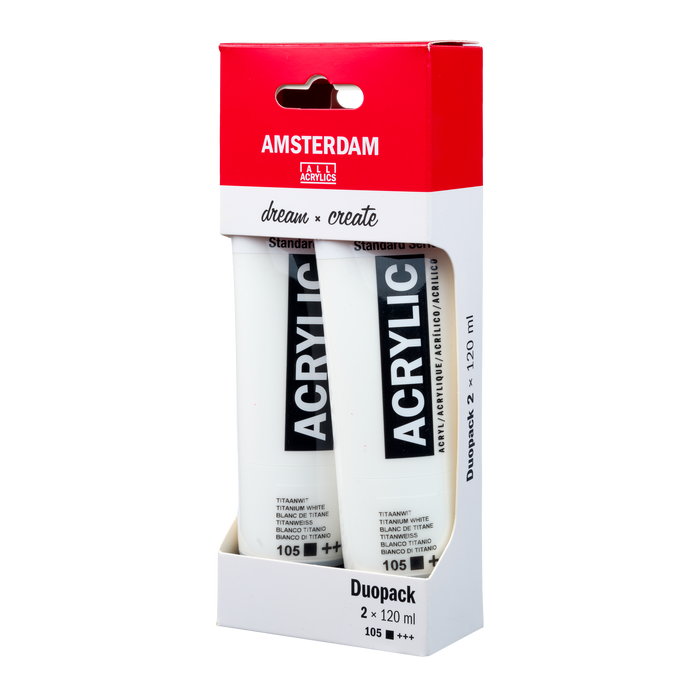 Amsterdam Acrylic Paint Titanium White Duo Pack