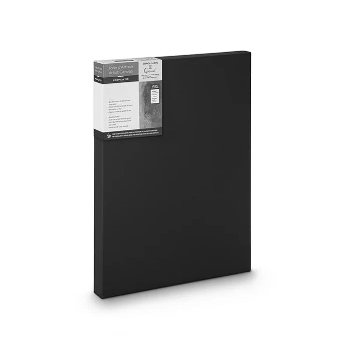 Apollon Gotrick Stretched Black Cotton Canvas - Deep (24"x36")