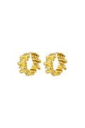 April Pleated Gold Hoop Earrings