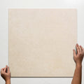 Single With Hand Ardenne Beige Travertine Look Porcelain Tile P4 600×600mm TURBE4 - The Blue Space
