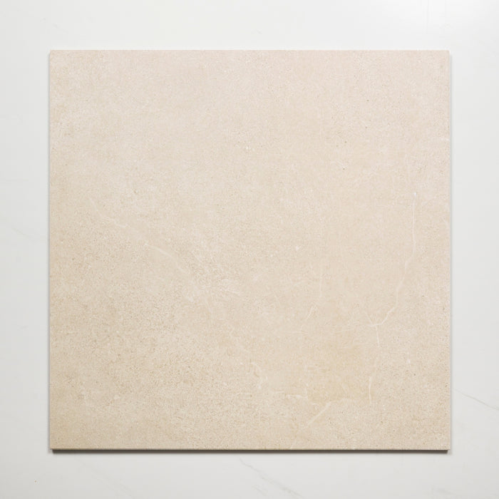 Single No Hand Ardenne Beige Travertine Look Porcelain Tile P4 600×600mm TURBE4 - The Blue Space