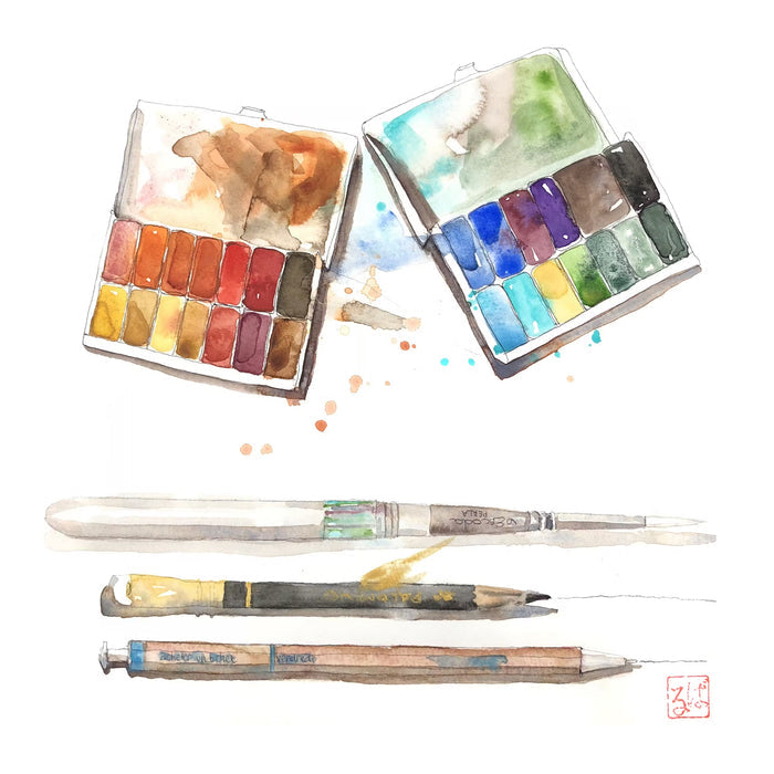 Art Toolkit Pocket Palette with Assorted Pans - Black