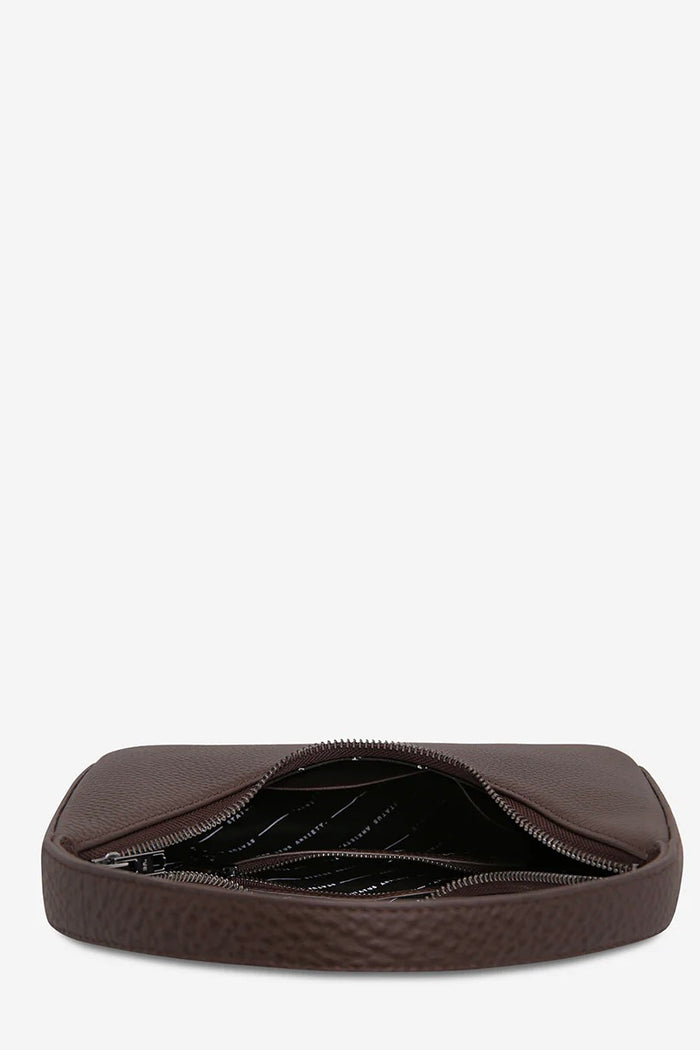 Brown shoulder bag by status anxiety