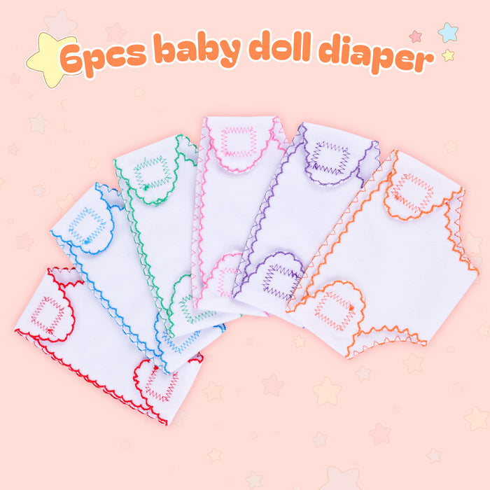 Babeside 12" - 16" Reborn Baby Dolls 6pcs Baby Doll Diaper