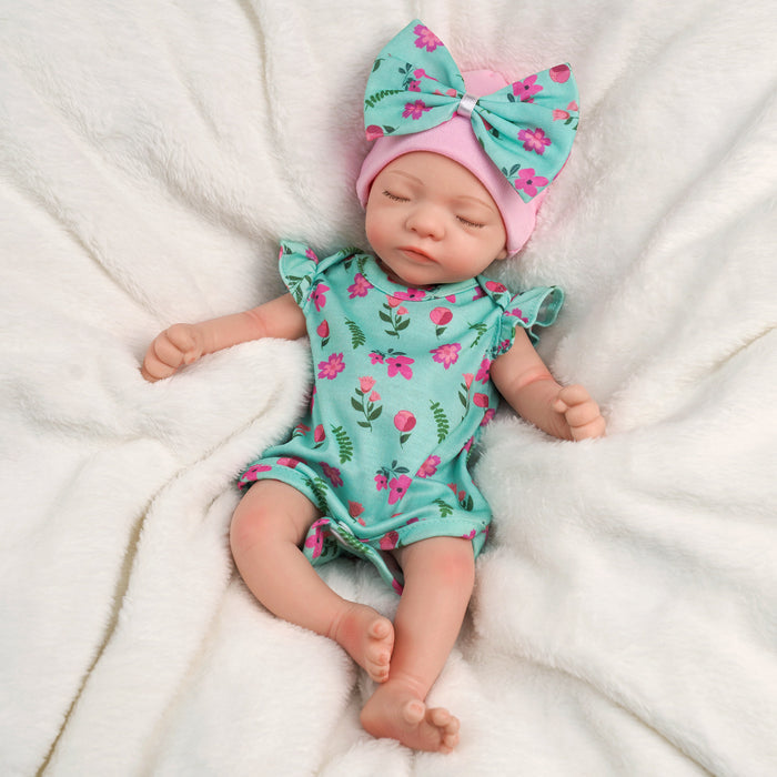 Babeside 12'' Adorable Reborn Baby Doll Full Silicone Infant Sleeping Baby Girl Aurora