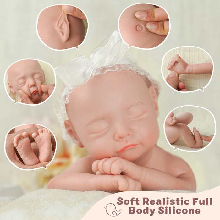 Babeside 12" Full Silicone Sleeping Reborn Baby Boy or Girl Karen