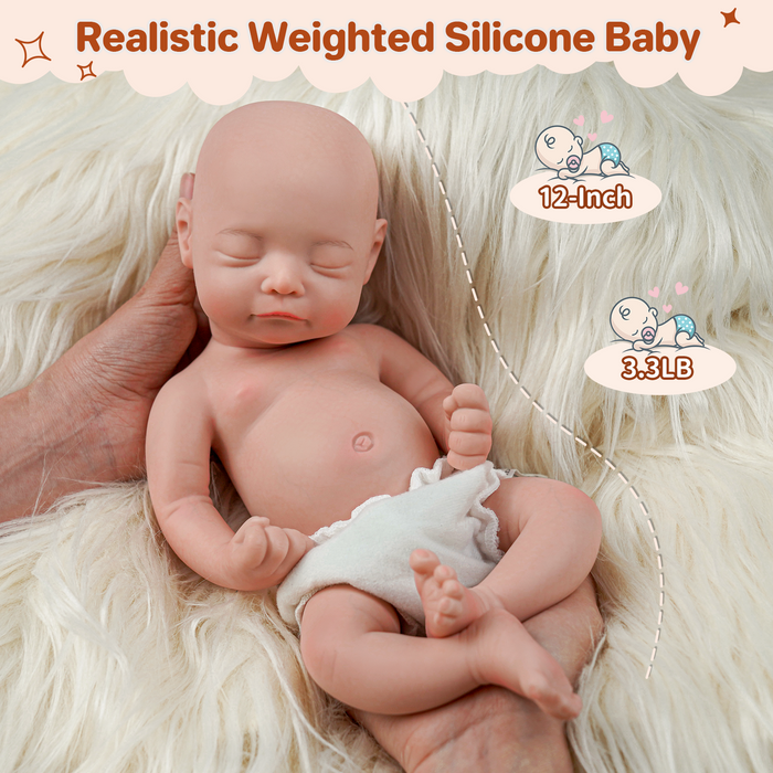 Babeside 12" Full Silicone Sleeping Reborn Baby Girl Karen