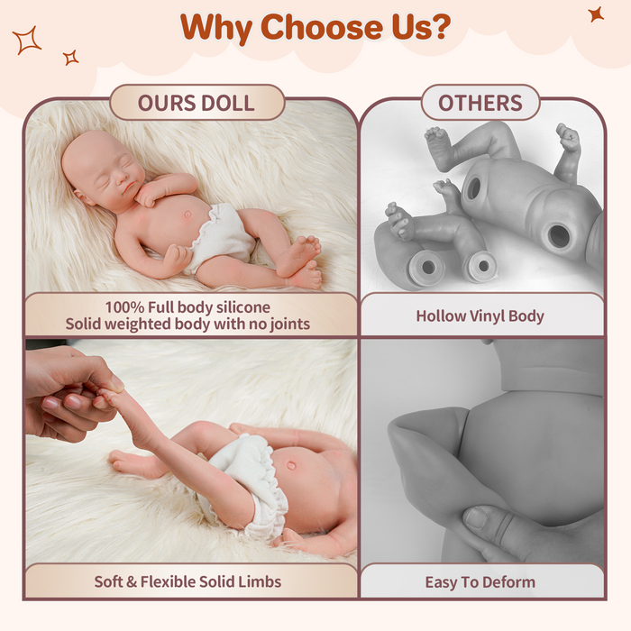 Babeside 12" Full Silicone Sleeping Reborn Baby Girl Karen