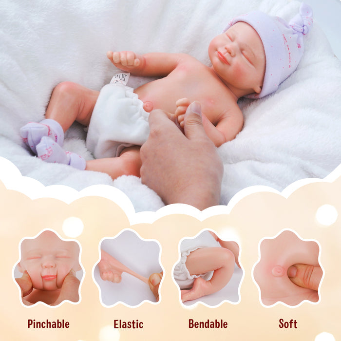 Babeside 12" Full Silicone Sleeping Reborn Baby Skylar