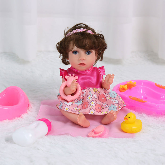 Babeside 12’‘ Reborn Baby Doll Clothes 13-Pcs Red And Pink Set For Baby Doll Flowers