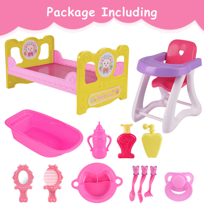 Babeside 12’‘ Reborn Baby Doll Clothes 13-Pcs Set For Baby Doll Chair And Bed
