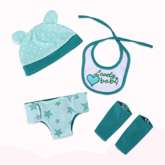 Babeside 12" Reborn Baby Dolls Lovely Green Diaper Set