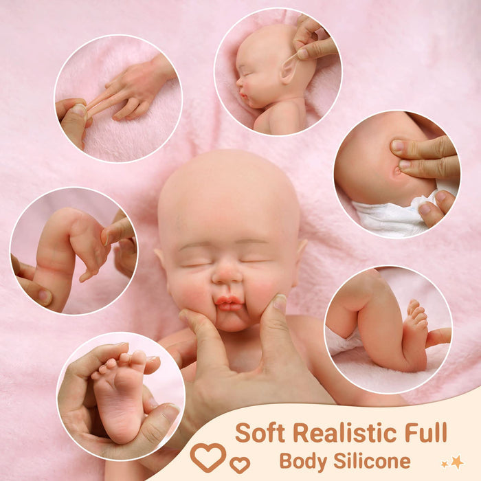 Babeside 12"/16"/18" Full Liquid Silicone Newborn Baby Doll Girl Leo