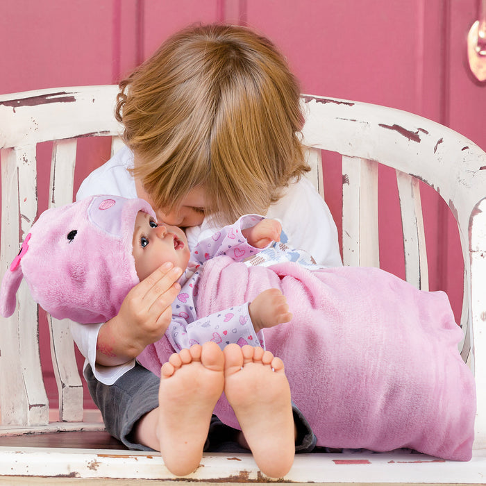Babeside 16'' - 22’‘ Reborn Baby Doll Clothes 8-Pcs Pink Set For Baby Doll Bunny