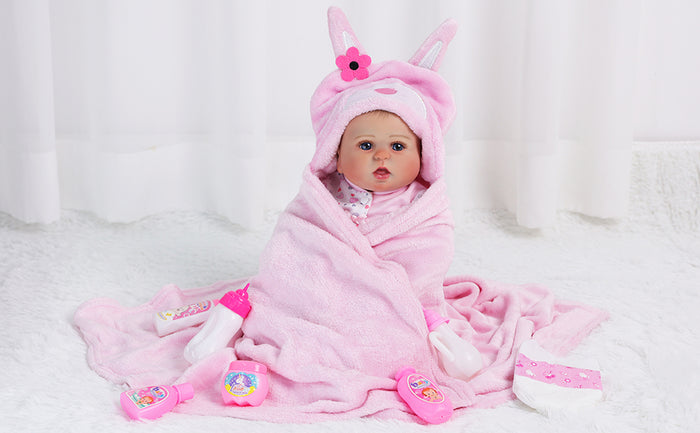 Babeside 16'' - 22’‘ Reborn Baby Doll Clothes 8-Pcs Pink Set For Baby Doll Bunny