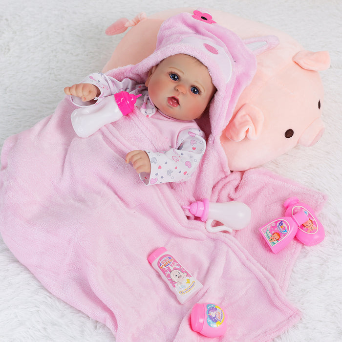 Babeside 16'' - 22’‘ Reborn Baby Doll Clothes 8-Pcs Pink Set For Baby Doll Bunny
