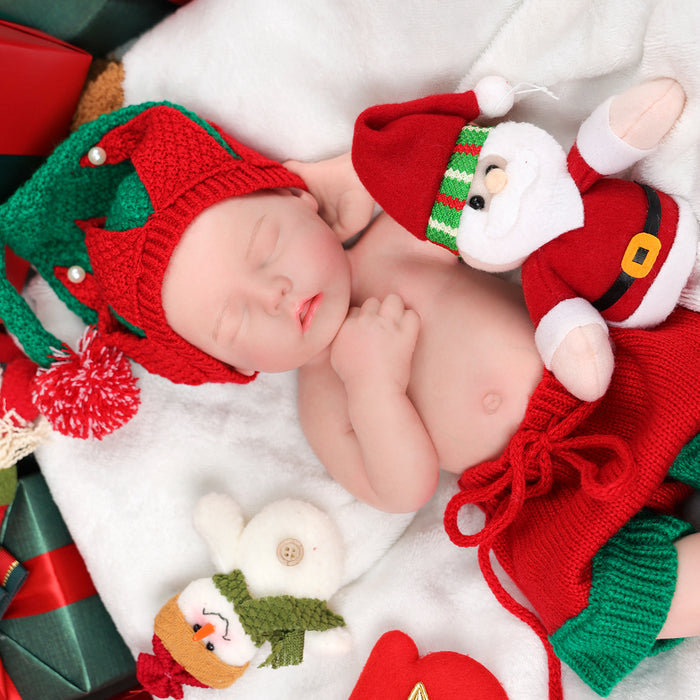 Babeside 16'' Christmas Full Silicone Reborn Baby Doll Sleeping Girl Adorable Twinnie