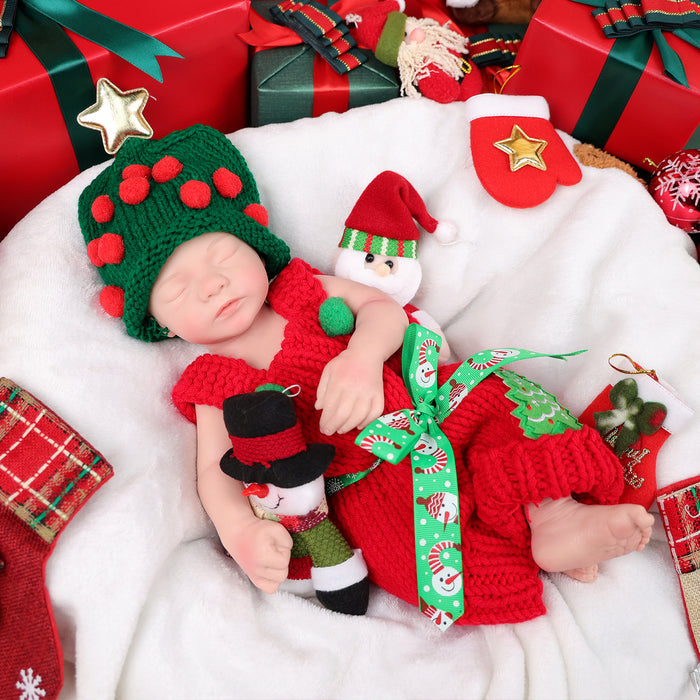 Babeside 16'' Christmas Full Silicone Reborn Baby Doll Sleeping Girl Aurora