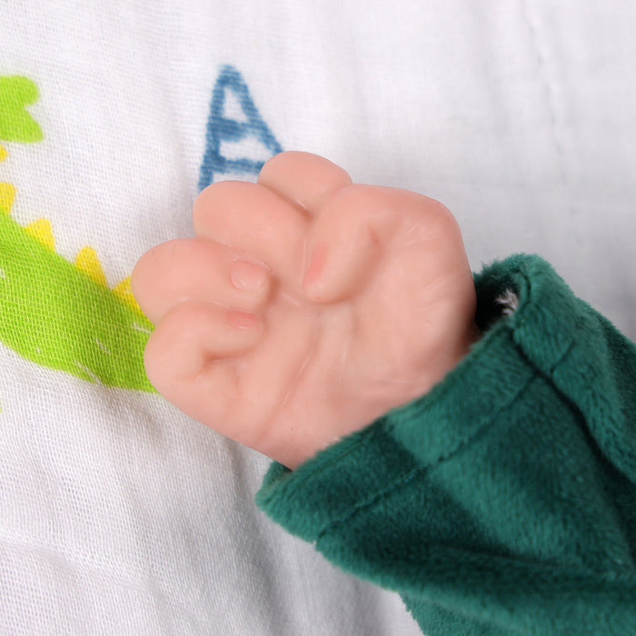 Babeside 16'' Full Silicone Reborn Baby Doll Green Dinosaur Suit Sleeping Boy Aurora