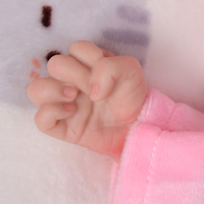 Babeside 16'' Full Silicone Reborn Baby Doll Pink Suit Sleeping Girl Leo