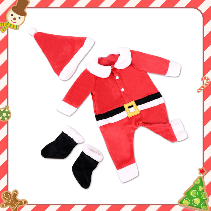 Babeside 17" - 20" Reborn Baby Dolls  Christmas 3-Pcs Clothing Set - Jumpsuit & Hat & Socks