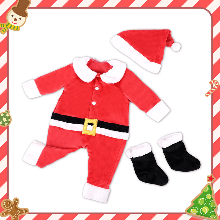 Babeside 17" - 20" Reborn Baby Dolls  Christmas 3-Pcs Clothing Set - Jumpsuit & Hat & Socks