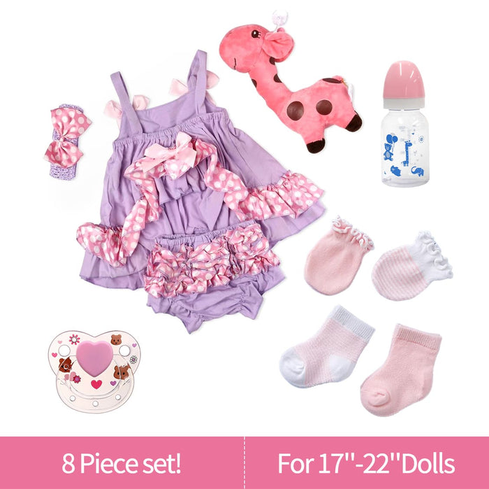 Babeside 17"-22" Adoption Baby Clothes Bottle Accessories Essentials-8pcs
