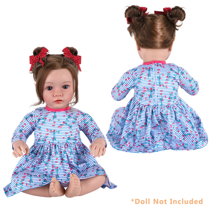 Babeside 17"-22" Blue Floral Short Sleeve Two-Piece Set