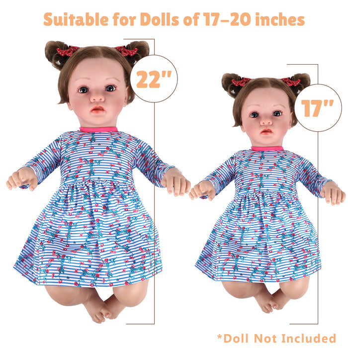 Babeside 17"-22" Blue Floral Short Sleeve Two-Piece Set