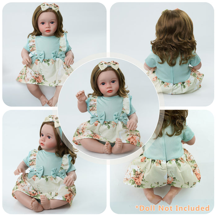 Babeside 17"-22" Mint Green&Pink Rose Lover Two-Piece Set