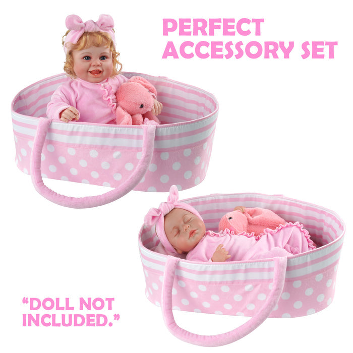 Babeside 17"-22" Newborn Starry Pink Bassinet Accessories