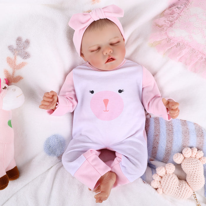 Babeside 17" Asleep Newborn Baby Girl Twinnie