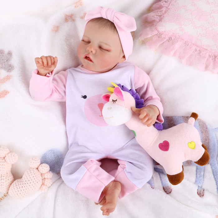 Babeside 17" Asleep Newborn Baby Girl Twinnie
