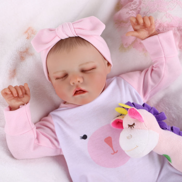 Babeside 17" Asleep Newborn Baby Girl Twinnie