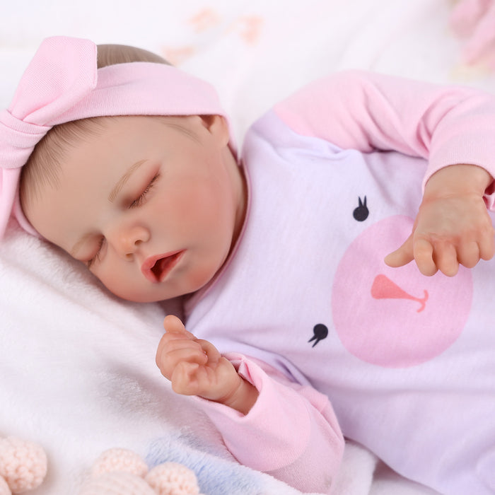 Babeside 17" Asleep Newborn Baby Girl Twinnie